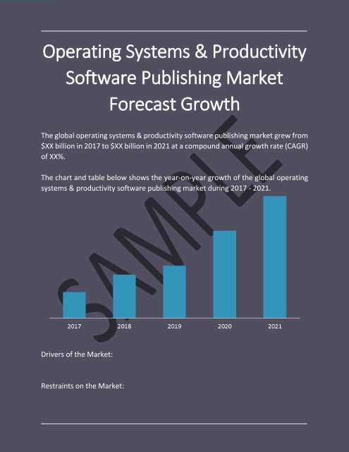 Operating Systems &amp; Productivity Software Publishing Global Market Report 2018 Sample
