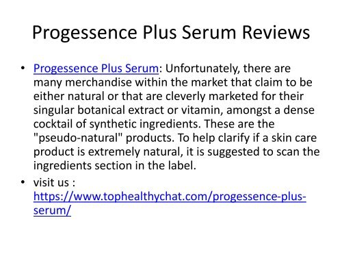 Progessence Plus Serum Reviews