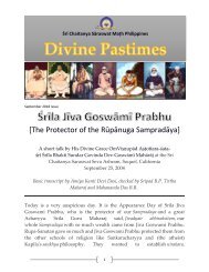 Srila Jiva Goswami - The Protector of our Sampradaya