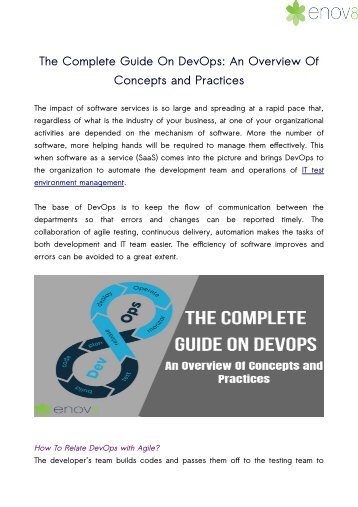 The Complete Guide On DevOps: An Overview Of Concepts and Practices