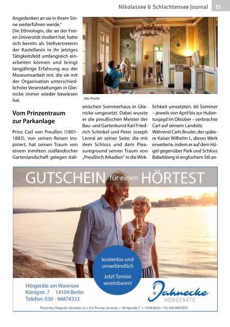 Nikolassee & Schlachtensee Journal Okt/Nov 2018