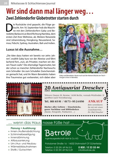 Nikolassee & Schlachtensee Journal Okt/Nov 2018