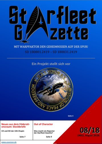 Starfleet-Gazette, Ausgabe 062 (August 2018)