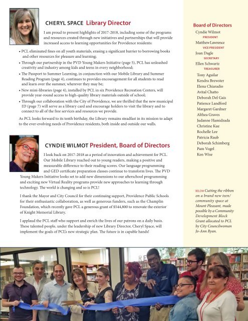 Providence Community Library Annual Report 2017-2018