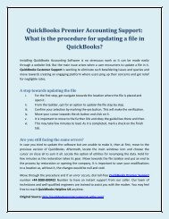 QuickBooks Premier Accounting Support: What is the procedure for updating a file in QuickBooks?