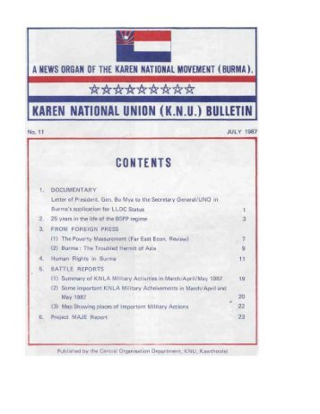 KNU Bulletin No 11, July 1987