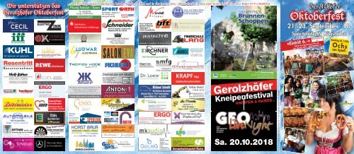 Gerolzhöfer Oktoberfest 2018 - Programm