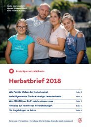 Krebsliga Zentralschweiz - Herbstbrief 2018