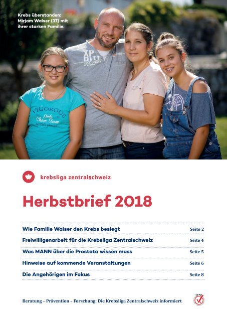 Krebsliga Zentralschweiz - Herbstbrief 2018