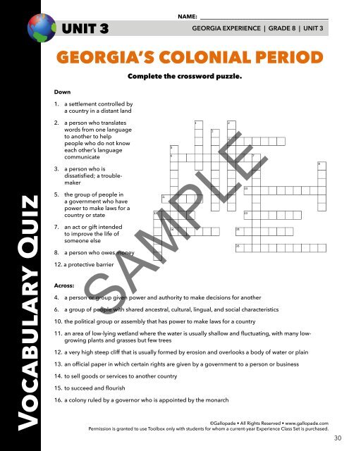 GA 8th Grade Toolbox #3