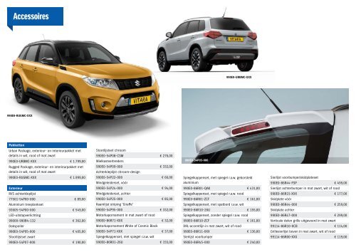 Suzuki Vitara specificatieprijslijst