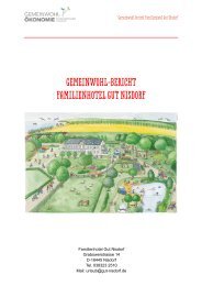 Gemeinwohl-Bericht Bio Familienhotel Gut Nisdorf