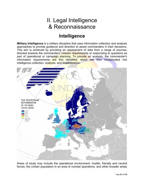 International Legal Evangelism: Intelligence, Reconnaissance & Missions