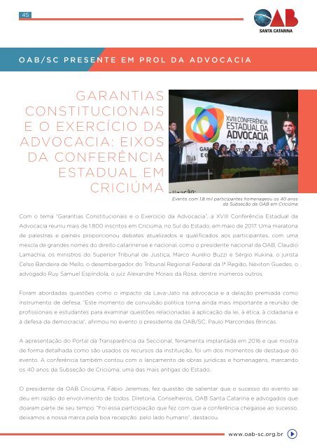 Revista OAB SC Presente