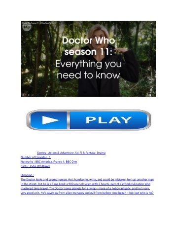 Doctor Who seizoen 11, aflevering 1 Complete serie gratis online streaming