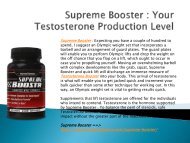 Supreme Booster : Your Testosterone Production Level