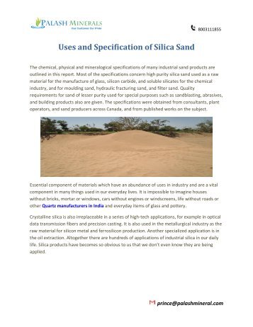 Uses and Specification of Silica Sand