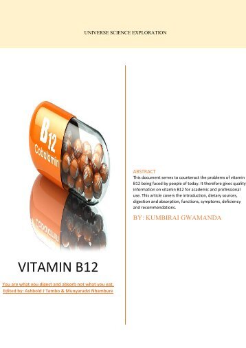 vitamin B12 review by Kumbirai Gwamanda, Ashbold Tembo and Munyaradzi Nhambure