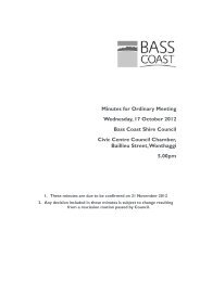 Minutes of Ordinary Meeting - 17 October 2012 - Bass Coast Shire ...