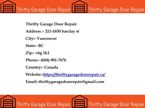 Garage Door Repairs in Burnaby