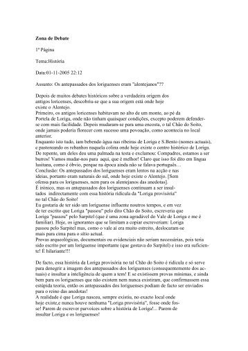 Doutor de Albarda e outros Burros, pseudohistoriadores e afins - Os antigos loriguenses eram atrasados mentais???!! 