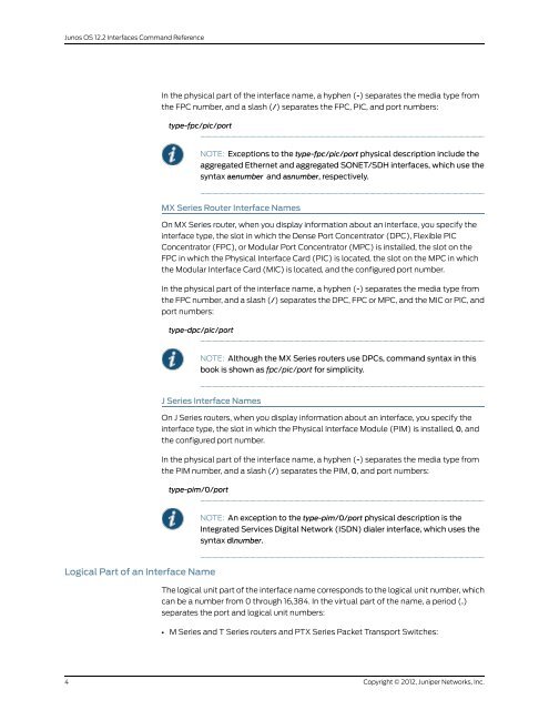 Junos OS Interfaces Command Reference - Juniper Networks