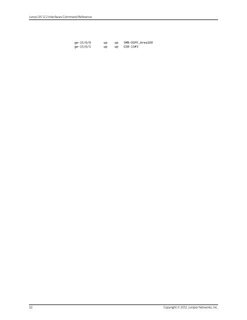 Junos OS Interfaces Command Reference - Juniper Networks