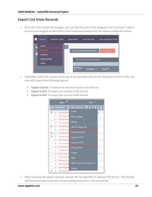 SuiteCRM Advanced Export Plugin