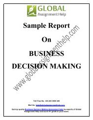 Sample Report On Business Decision Making by Expert Writers
