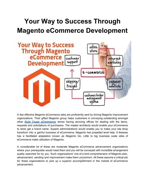 Your Way to Success Through Magento eCommerce Development