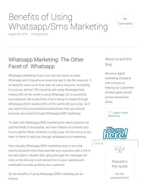 Benefits of Using Whatsapp and Sms Marketing - SanBrains