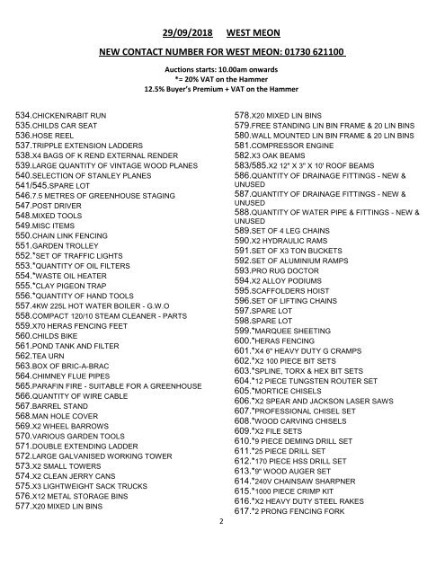 West Meon Catalogue