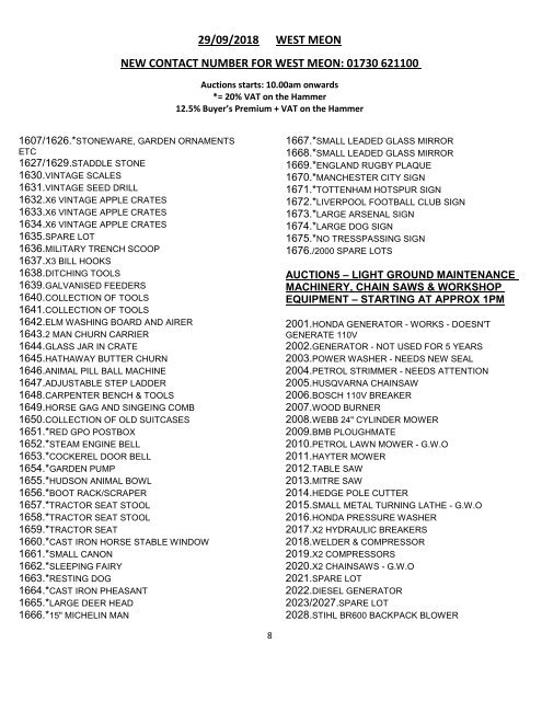 West Meon Catalogue