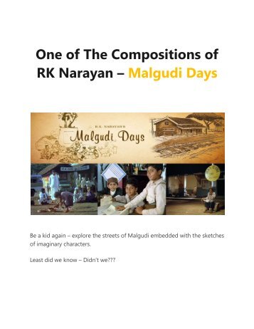 One of The Compositions of RK Narayan - Malgudi Days