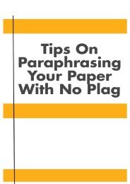 Tips on Paraphrasing Your Paper With No Plag