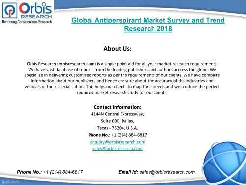 Global Antiperspirant Market