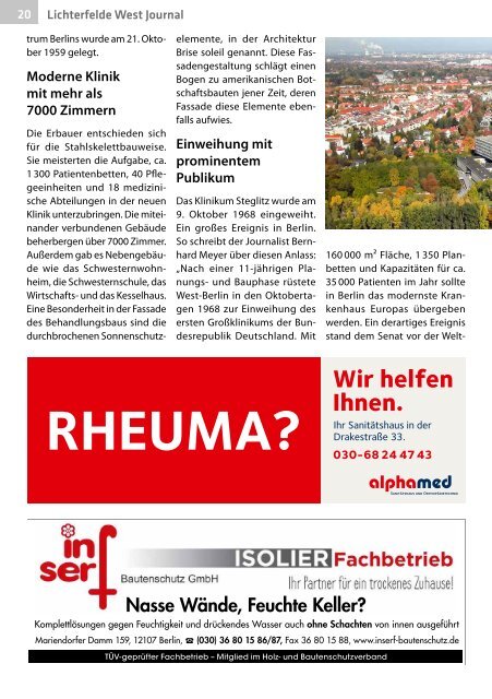 Lichterfelde West Journal Okt/Nov 2018