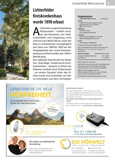 Lichterfelde West Journal Okt/Nov 2018