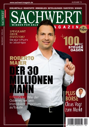 Sachwert Magazin Ausgabe 70, August 2018  