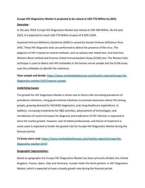 Europe HIV Diagnostics Market
