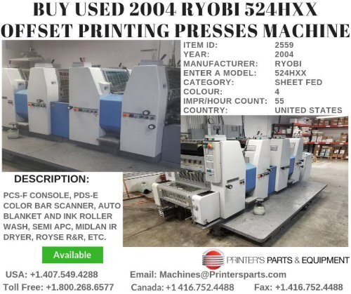 Buy Used 2004 Ryobi 524HXX Offset Printing Presses Machine