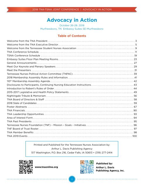 2018 TNA and TSNA Joint Annual Conference