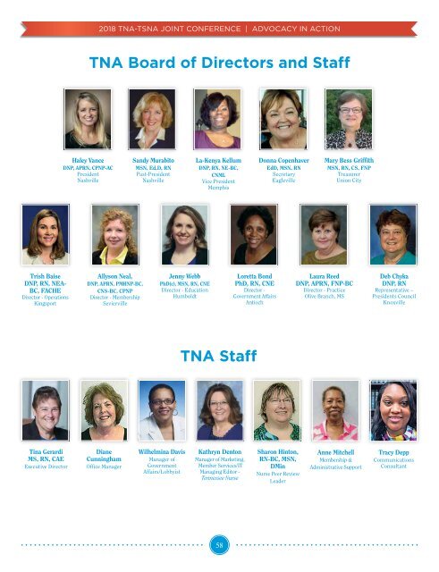 2018 TNA and TSNA Joint Annual Conference