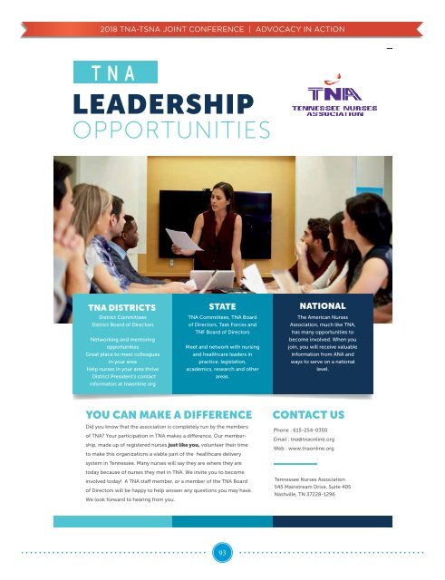 2018 TNA and TSNA Joint Annual Conference