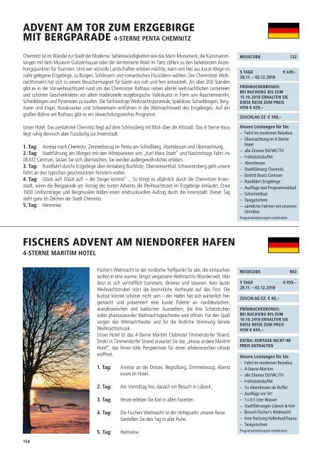 Travel magazine "Reisen 2018" for "Reisebüro Müller"