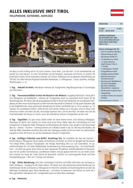 Travel magazine "Reisen 2018" for "Reisebüro Müller"