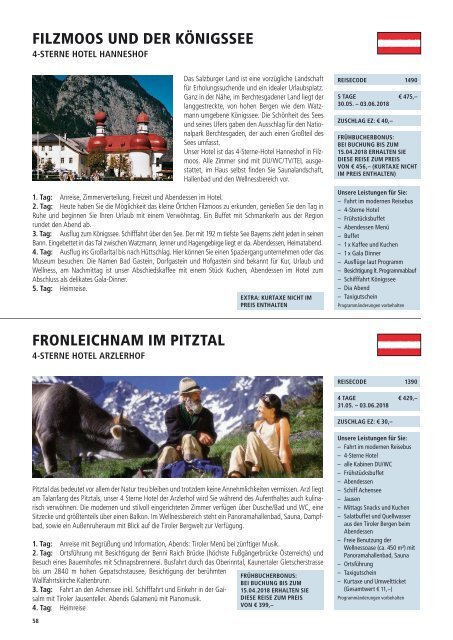 Travel magazine "Reisen 2018" for "Reisebüro Müller"