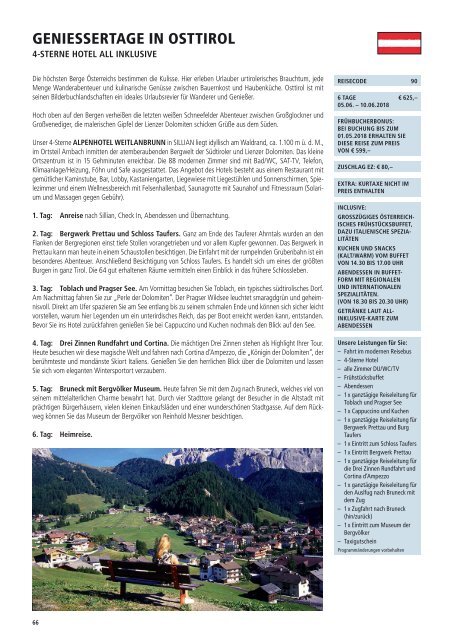 Travel magazine "Reisen 2018" for "Reisebüro Müller"