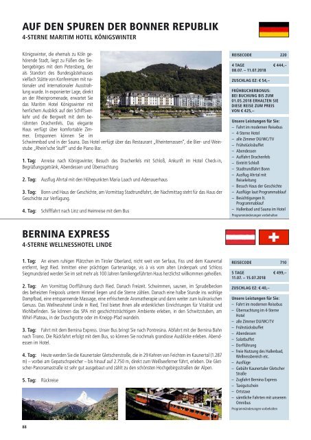 Travel magazine "Reisen 2018" for "Reisebüro Müller"