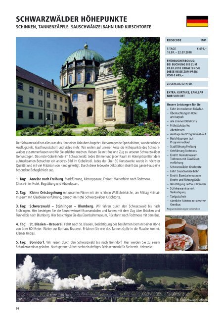 Travel magazine "Reisen 2018" for "Reisebüro Müller"